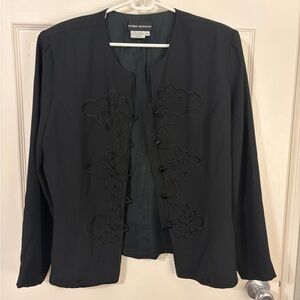 Vintage Donna Morgan Embroidered Jacket – Black – Size 16